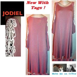 Jodiel NWT Embroidery  Loose Knit Sheath Dress